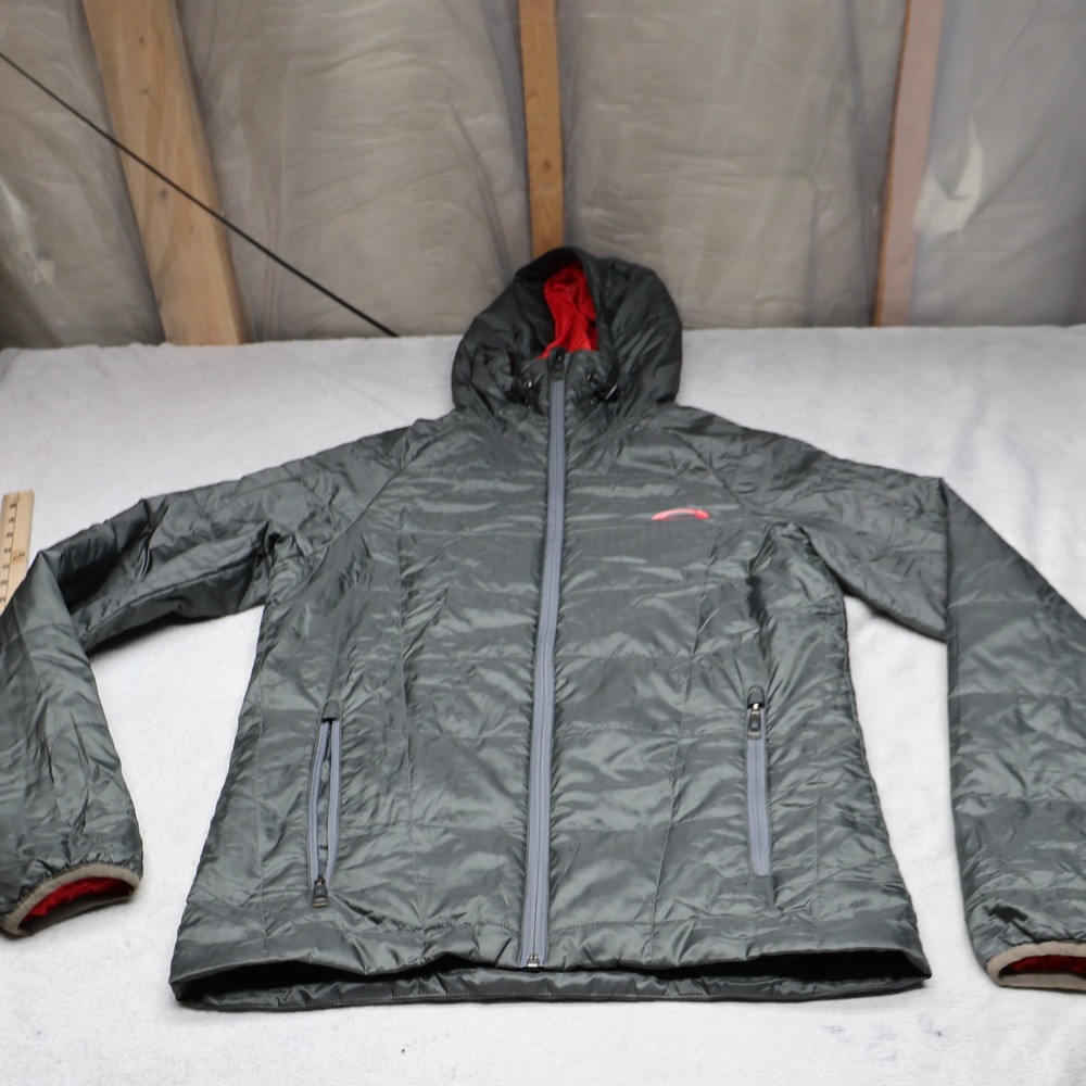 Oakley Jacket Men Small Grey Insulated Light Pack Hooded Full Zip Quilted Puffer